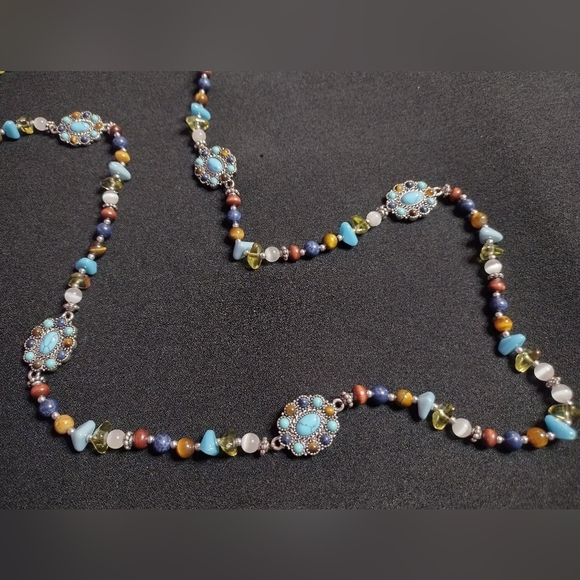 Chaps Turquoise And Multi-Color Beaded Necklace - Picture 4 of 9